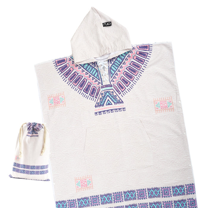 Beige Microfiber Kids Poncho (Native American)