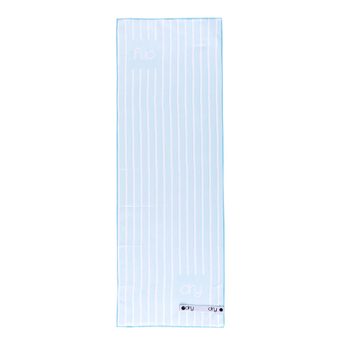 Microfiber Quick Dry Towel 2Pcs Set (Big+Small) - Stripe Design, Light Blue