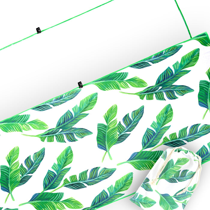 Microfiber Towel - Green Leaves, (Big)