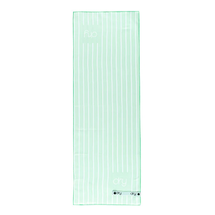 Microfiber Quick Dry Towel 2Pcs Set (Big+Small) - Stripe Design, Light Green