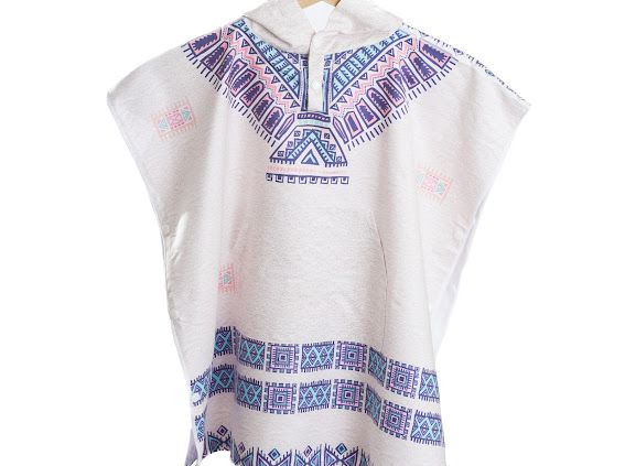 Beige Microfiber Kids Poncho (Native American)