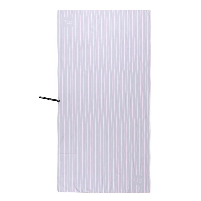 Microfiber Quick Dry Towel 2Pcs Set (Big+Small) - Stripe Design, Light Pink