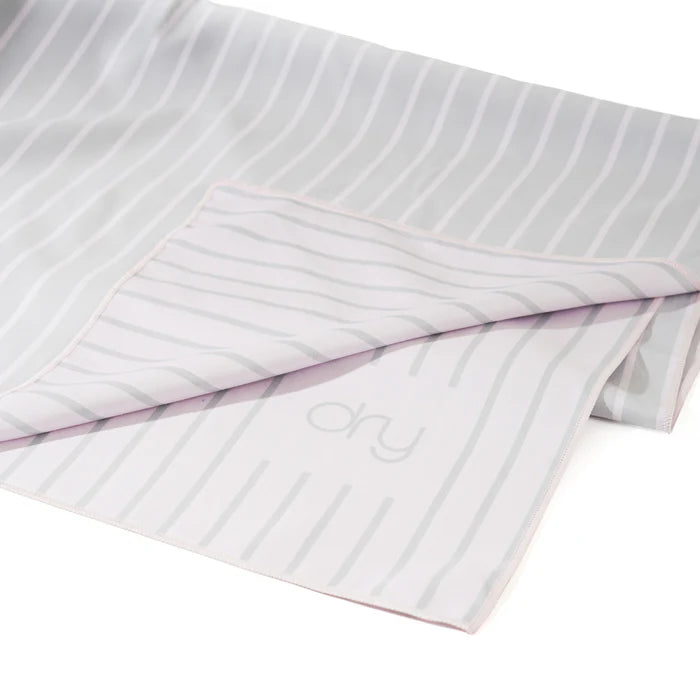 Microfiber Quick Dry Towel 2Pcs Set (Big+Small) - Stripe Design, Light Pink