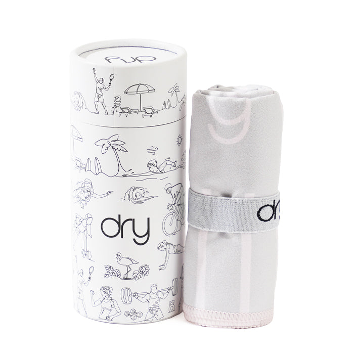 Microfiber Quick Dry Towel - Stripe Design, Light Pink, (Small)