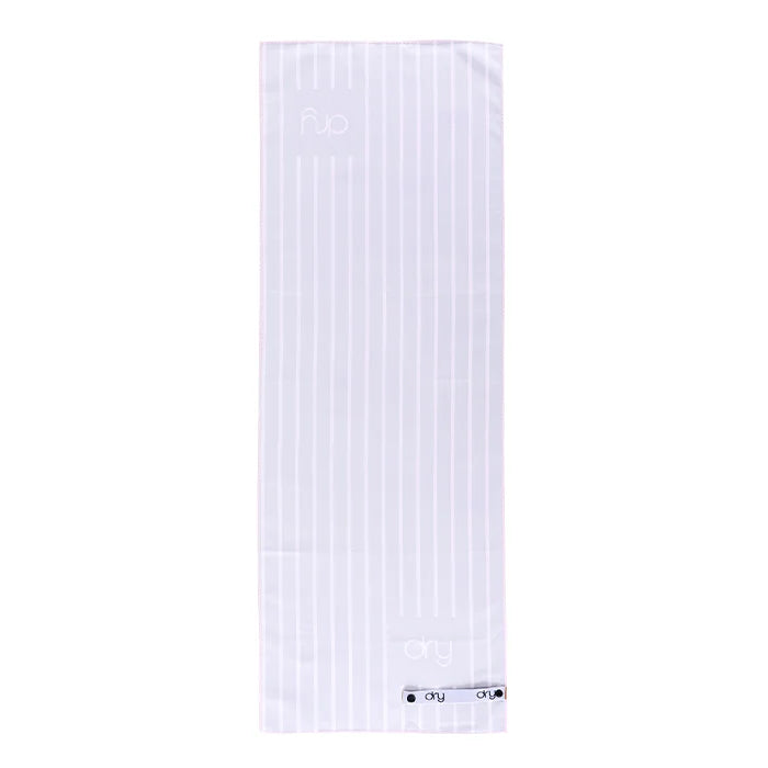 Microfiber Quick Dry Towel 2Pcs Set (Big+Small) - Stripe Design, Light Pink