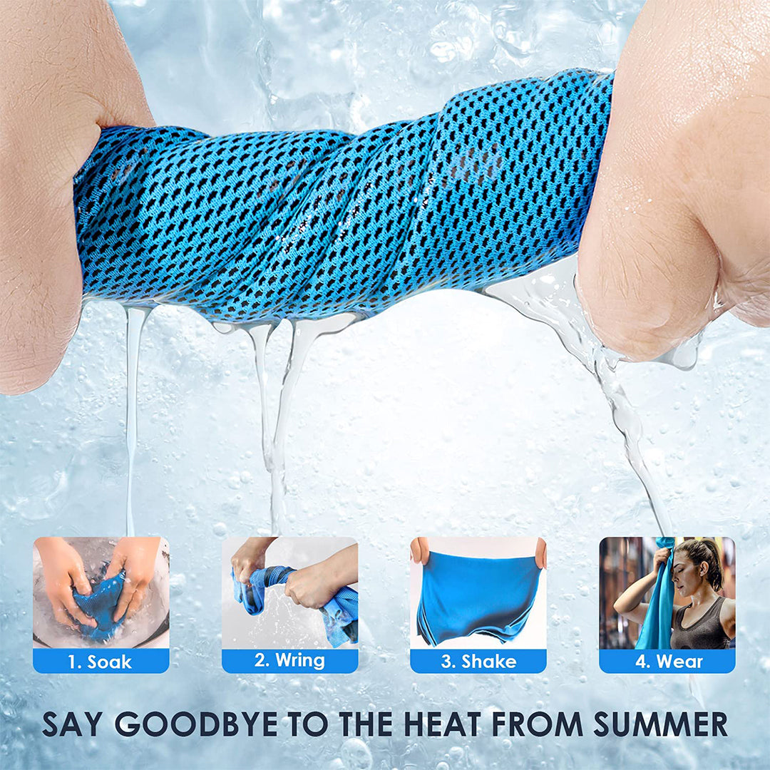 Dry Microfiber Cooling Towel 4 Pcs Box