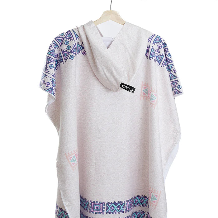 Beige Microfiber Adult Poncho 2Pcs Set (Adult + Kid) - Native American