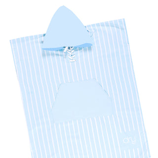 Microfiber Quick Dry Adult Poncho - Stripe Design, Light Blue