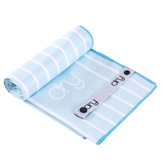 Microfiber Quick Dry Towel - Stripe Design, Light Blue, (Big)