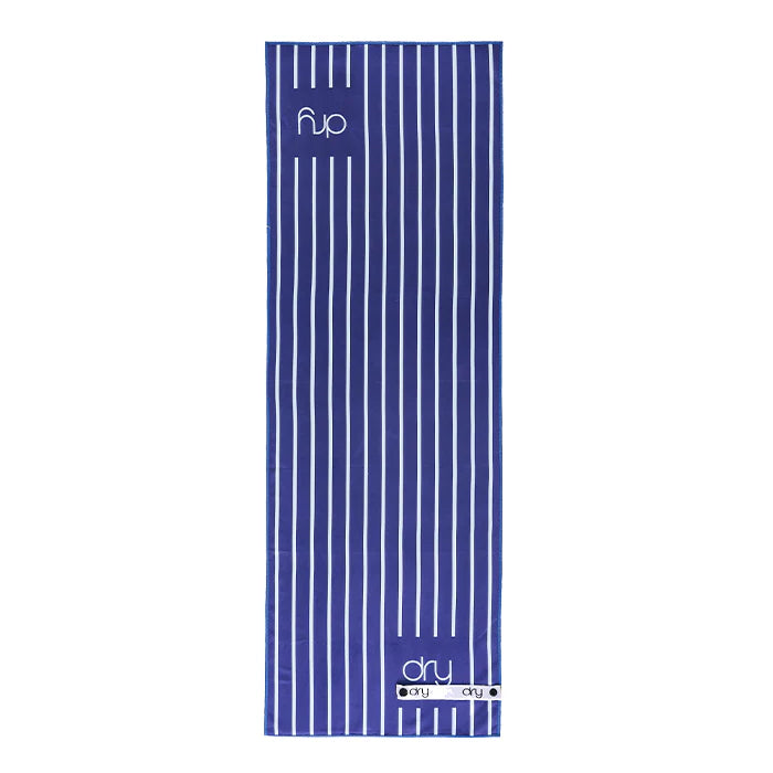 Microfiber Quick Dry Towel 2Pcs Set (Big+Small) - Stripe Design, Dark Blue