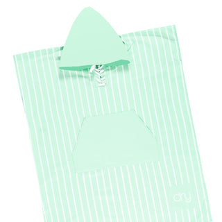 Microfiber Quick Dry Kids Poncho - Stripe Design, Light Green