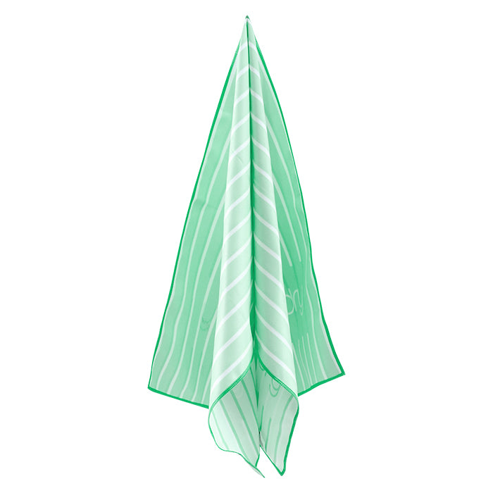 Microfiber Quick Dry Towel - Stripe Design, Light Green, (Small)