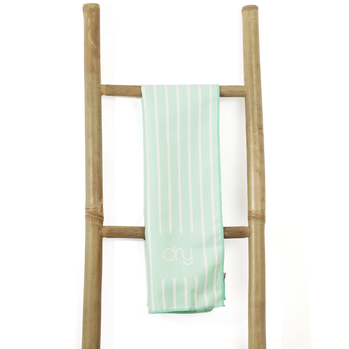 Microfiber Quick Dry Towel - Stripe Design, Light Green, (Small)