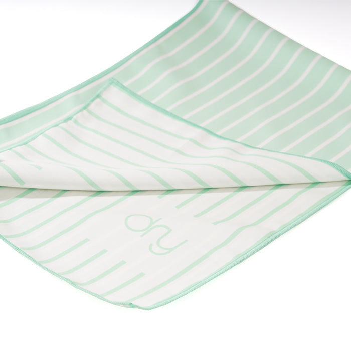 Microfiber Quick Dry Towel - Stripe Design, Light Green, (Small)