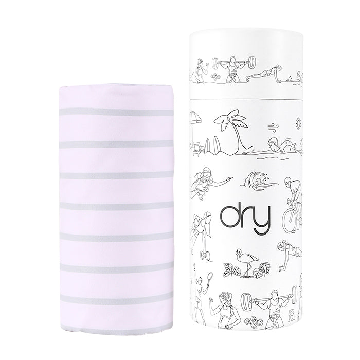 Microfiber Quick Dry Kids Poncho - Stripe Design, Light Pink