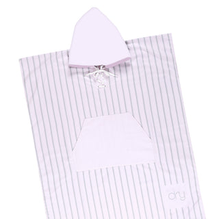 Microfiber Quick Dry Adult Poncho - Stripe Design, Light Pink