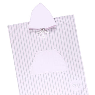 Microfiber Quick Dry Kids Poncho - Stripe Design, Light Pink